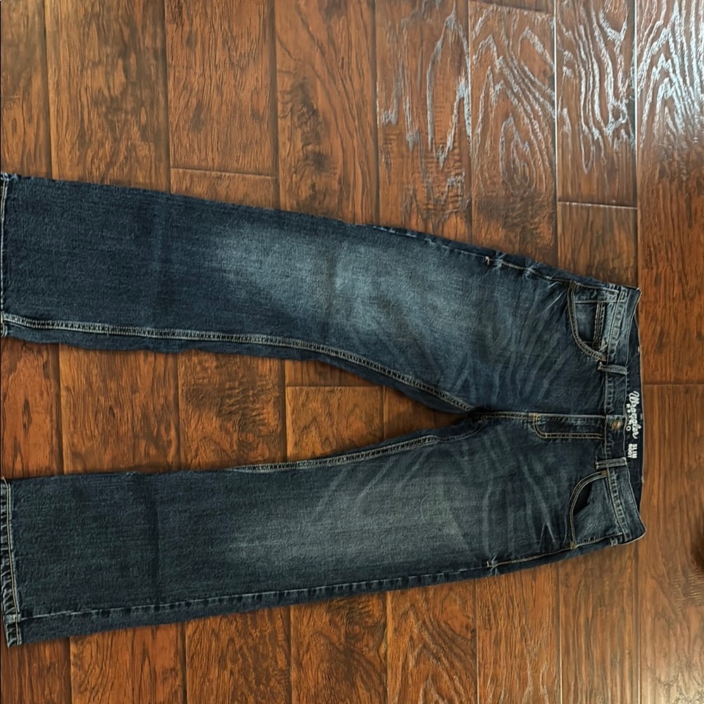 Wrangler Blue Slim Jeans with Vintage Wash